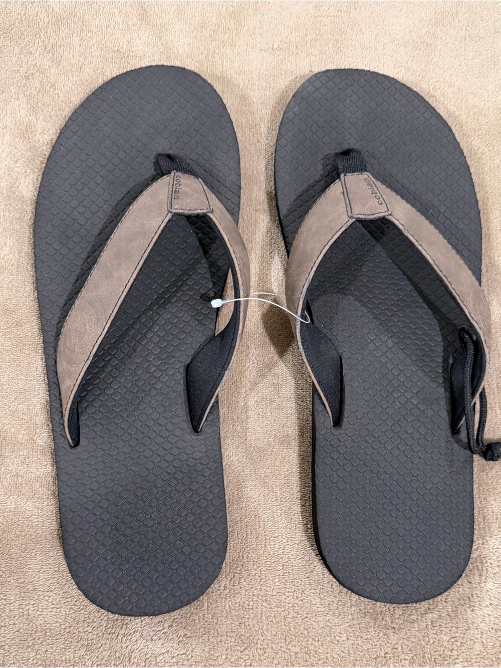 Cobian Men's Black and Brown Flip Flop Sandals